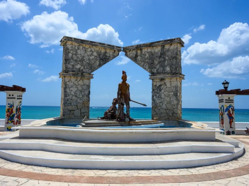 Plaza en la Isla de Cozumel