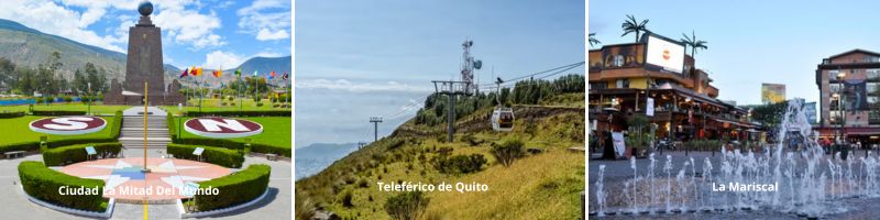 Tres destinos en Quito