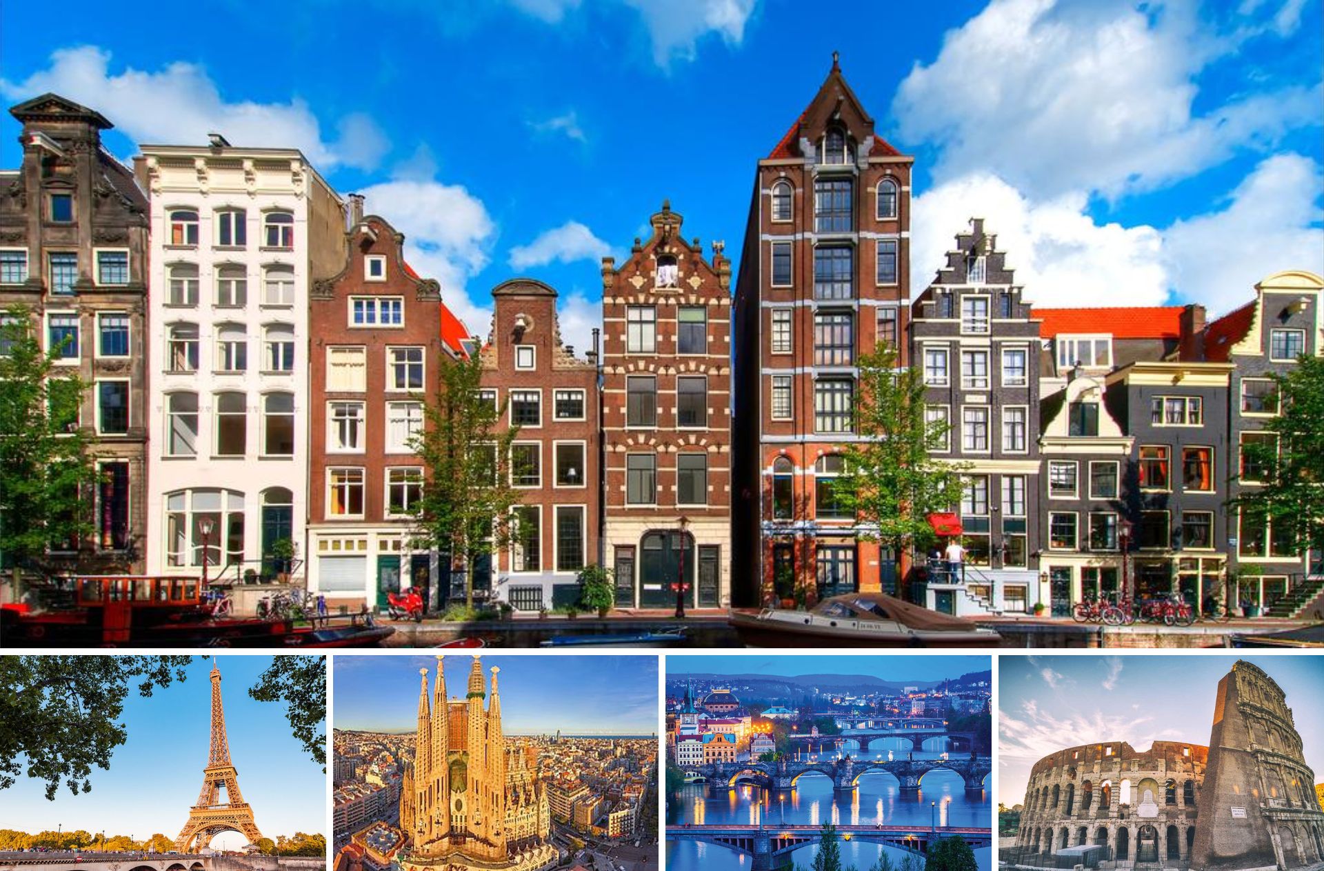 Mosaico de las ciudades mas bellas de Europa