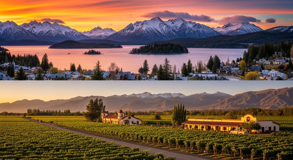 Panorámica comparativa de Bariloche y Mendoza